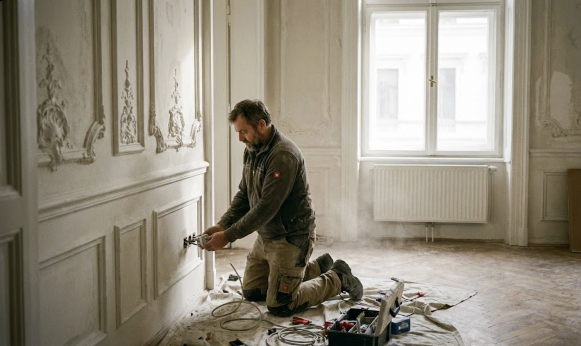 Handwerkerservice Stockerau – Elektroinstallation im historischen Altbau
